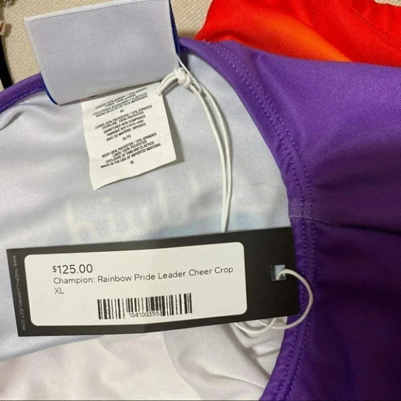 Champion XL Rainbow Pride leader Phluid Cheer crop‎ long sleeve top - Picture 4 of 5